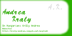 andrea kraly business card