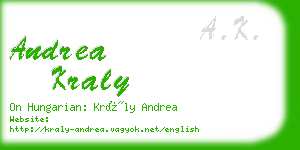 andrea kraly business card
